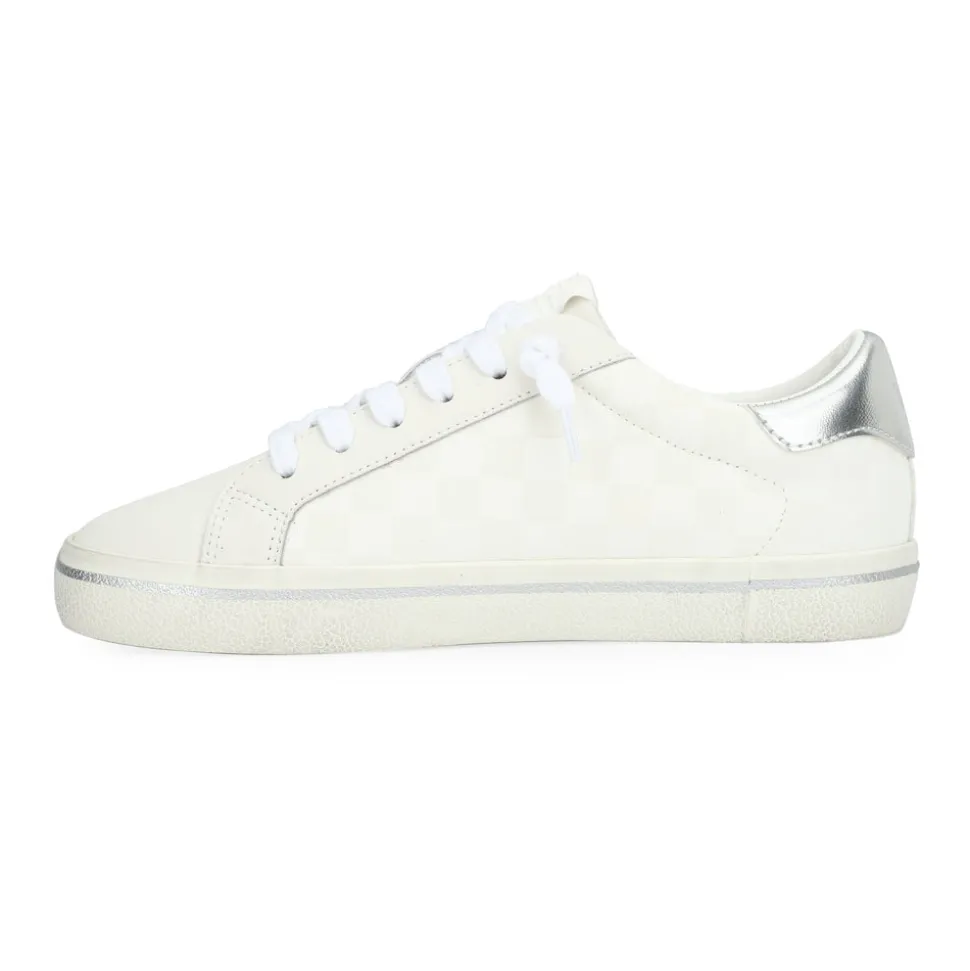 Cheap FLAIR 35 - WHITE CHECKERED/SILVER Low Tops