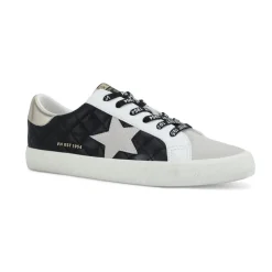Fashion GRANDE - BLACK GREY QUILTED Low Tops