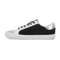 Fashion GRANDE - BLACK GREY QUILTED Low Tops