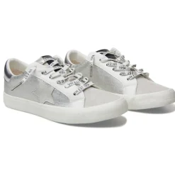 Clearance GRANDE - SILVER CROCO Low Tops