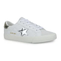 Sale GRANDE - WHITE GREY QUILTED Low Tops