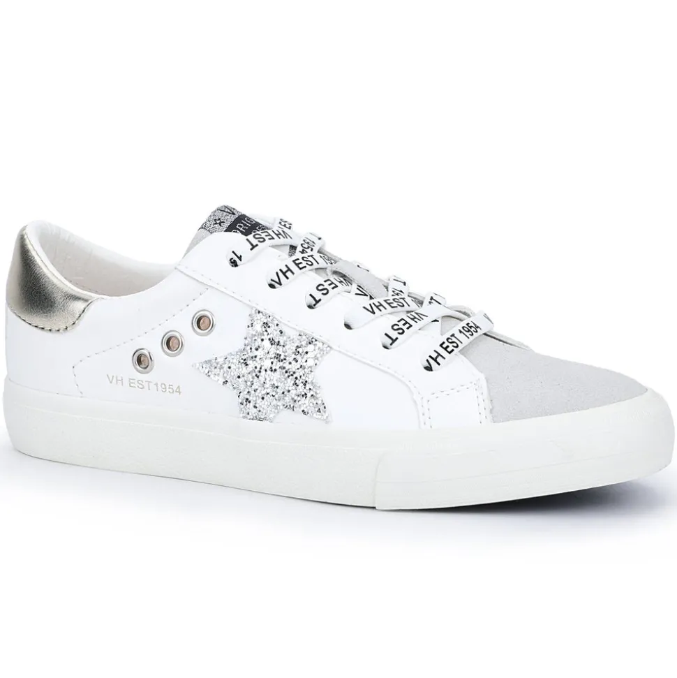 Cheap Grande - White Silver Gold Low Tops
