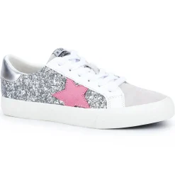 Cheap Grande - White Silver Pink Low Tops