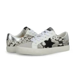 Hot GRANDE WHITE BLACK SNAKE GREY POP Low Tops