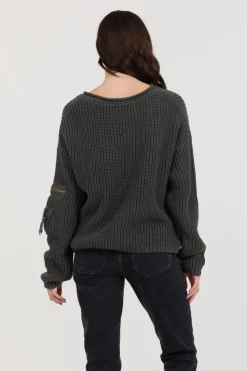 Outlet Gravel Asymmetrical Utility Sweater All Tops|Sweaters