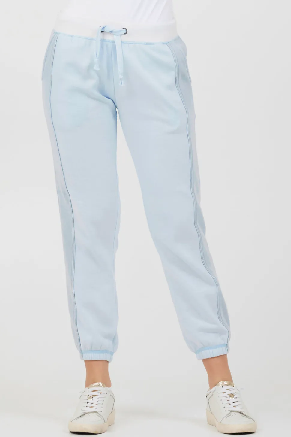 Cheap Grey Smoke Colorblock Fleece Joggers All Bottoms