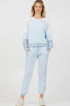 Cheap Grey Smoke Colorblock Fleece Joggers All Bottoms