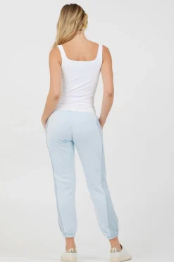 Cheap Grey Smoke Colorblock Fleece Joggers All Bottoms