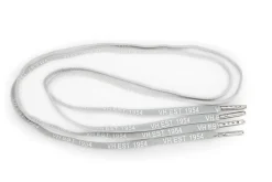 Discount GREY WHITE SILVER TIP LACES Shoe Laces