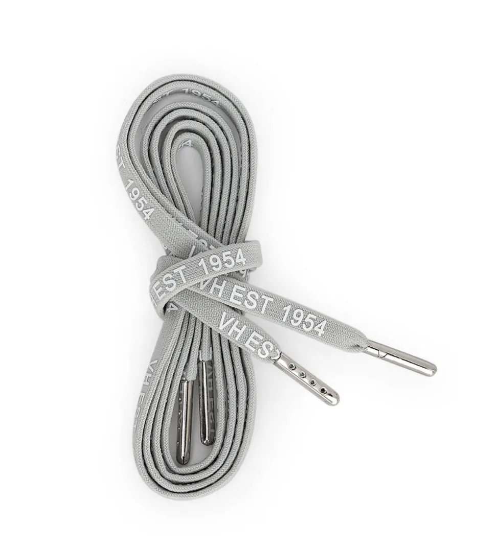 Discount GREY WHITE SILVER TIP LACES Shoe Laces