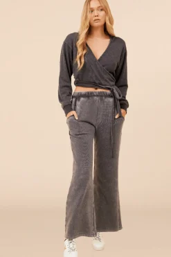 Flash Sale Heather Charcoal Lightweight Fleece Surplice Hoodie All Tops|Hoodies