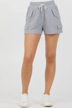 Fashion Heather Grey Bounded Textured Jersey Shorts All Bottoms|Shorts
