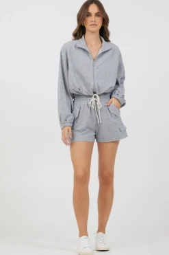Fashion Heather Grey Bounded Textured Jersey Shorts All Bottoms|Shorts