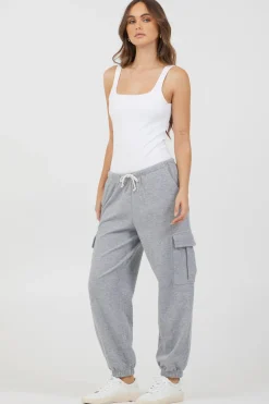 Cheap Heather Grey Bounded Textured Jersey Cargo All Bottoms