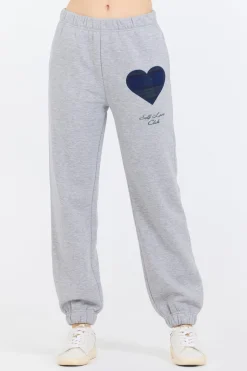 Discount Heather Grey Essential Fleece Jogger W/ Self Love Club Jogger Joggers