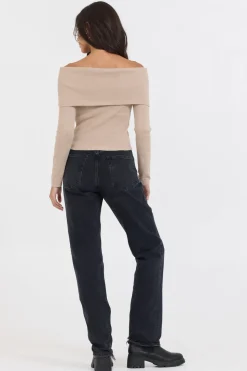 Hot Heather Oatmeal Off Shoulder Sweater All Tops|Sweaters