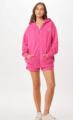 Clearance Hot Pink Palm Beach Jet Setter Surf Wash Zip Up All Tops|Sweatshirts