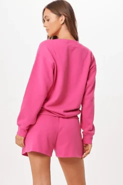 Hot Hot Pink Palm Beach Jet Setter Surf Wash Crewneck All Tops|Sweatshirts