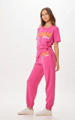 Best Sale Hot Pink Palm Beach Jet Setter Surf Wash Jogger All Bottoms|Joggers