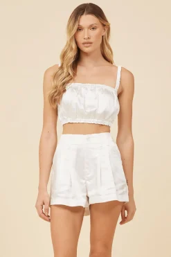 Store Ivory Heavy Satin Bra Top All Tops|Shorts