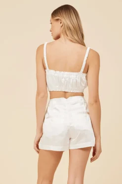 Store Ivory Heavy Satin Bra Top All Tops|Shorts