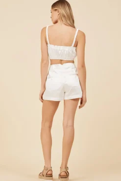 Store Ivory Heavy Satin Bra Top All Tops|Shorts