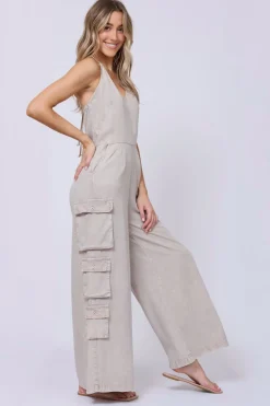 Best Khaki Tencel Jumpsuit Jumpers/ Rompers
