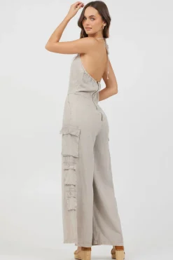 Best Khaki Tencel Jumpsuit Jumpers/ Rompers