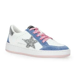 New KIDS BETTY - WHITE DENIM MULTI Kids Kids Sneakers|Kids Sneakers