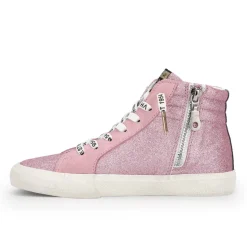 Hot KIDS WALLY HIGH - PINK GLITTER Kids High Tops|Kids Sneakers