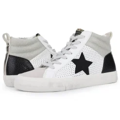 Cheap LESTER - WHITE PEBBLED MULTI High Tops