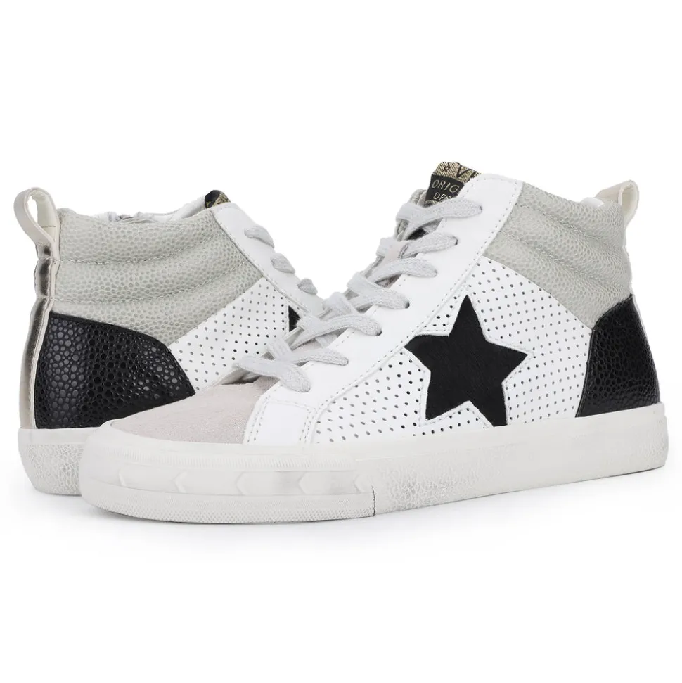 Cheap LESTER - WHITE PEBBLED MULTI High Tops