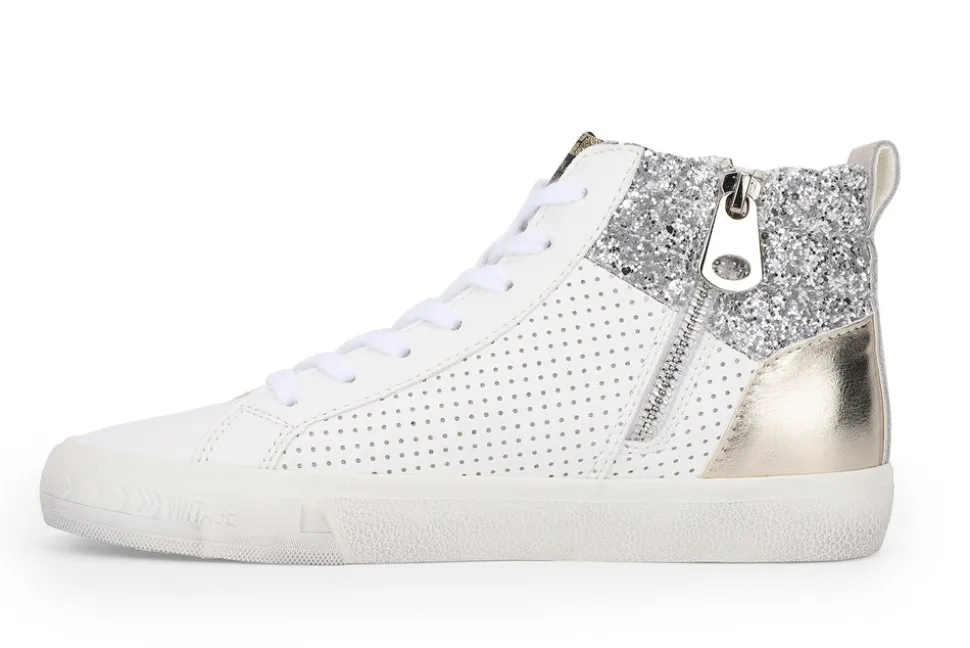 Fashion Lester - White/ Silver/ Gold High Tops