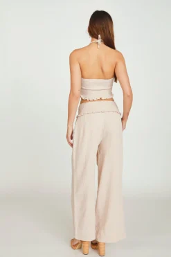 Hot Mauve Garment Washed Gauze Halter Top All Tops|Tanks