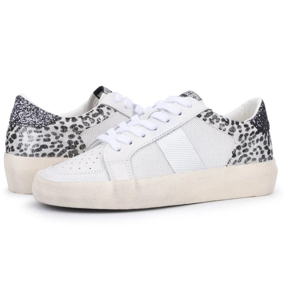 Cheap Maxine - White Cheetah Multi Low Tops