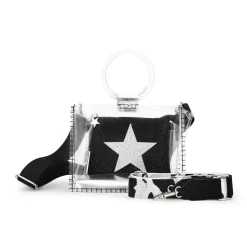 Shop MINI MOLLY - BLACK RHINESTONE MULTI Clear Bags|Small Bag