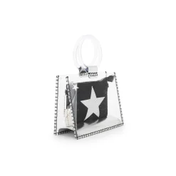 Shop MINI MOLLY - BLACK RHINESTONE MULTI Clear Bags|Small Bag