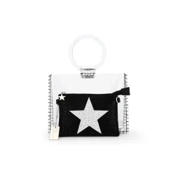 Shop MINI MOLLY - BLACK RHINESTONE MULTI Clear Bags|Small Bag