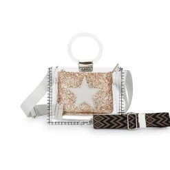 Shop MINI MOLLY - DARK MULTI GLITTER MIX Clear Bags|Small Bag
