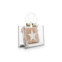 Shop MINI MOLLY - DARK MULTI GLITTER MIX Clear Bags|Small Bag