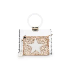 Shop MINI MOLLY - DARK MULTI GLITTER MIX Clear Bags|Small Bag