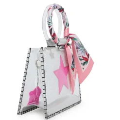 New MINI MOLLY - SCARF PINK MIX Clear Bags|Small Bag