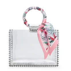 New MINI MOLLY - SCARF PINK MIX Clear Bags|Small Bag
