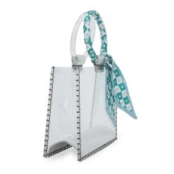 New MINI MOLLY - SCARF WHITE GREEN Clear Bags|Small Bag