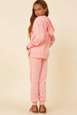 Discount Misty Coral New Burnout Zip Hoodie Hoodies