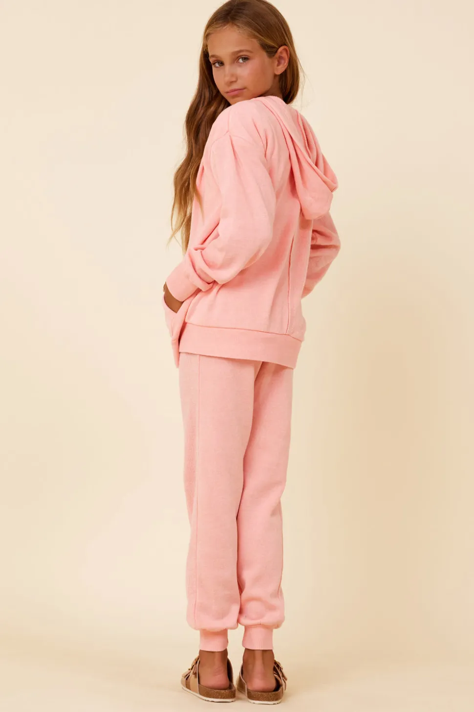 Discount Misty Coral New Burnout Zip Hoodie Hoodies