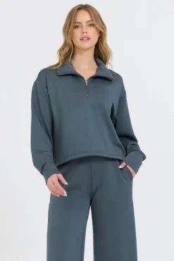 Best Mountain Grey Cloud Fleece Quarter Zip All Tops