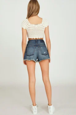 Online Natural Ivory Sweater Crochet Cinch Top All Tops