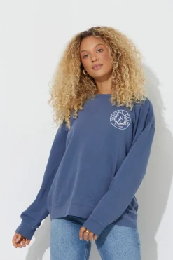 Cheap Navy "Social Club" Pigment Dyed Crewneck All Tops