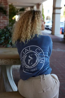 Cheap Navy "Social Club" Pigment Dyed Crewneck All Tops